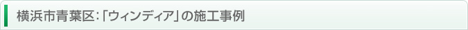 横浜市青葉区：「ウィンディア」の施工事例