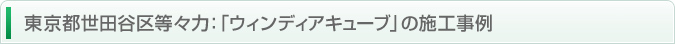 東京都世田谷区等々力：「ウィンディアキューブ」の施工事例